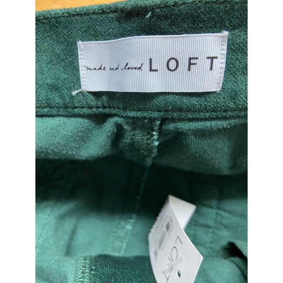NWT Loft Corduroy Pants Womens 31/12 Straight Leg Velour Christmas Green - Picture 4 of 8